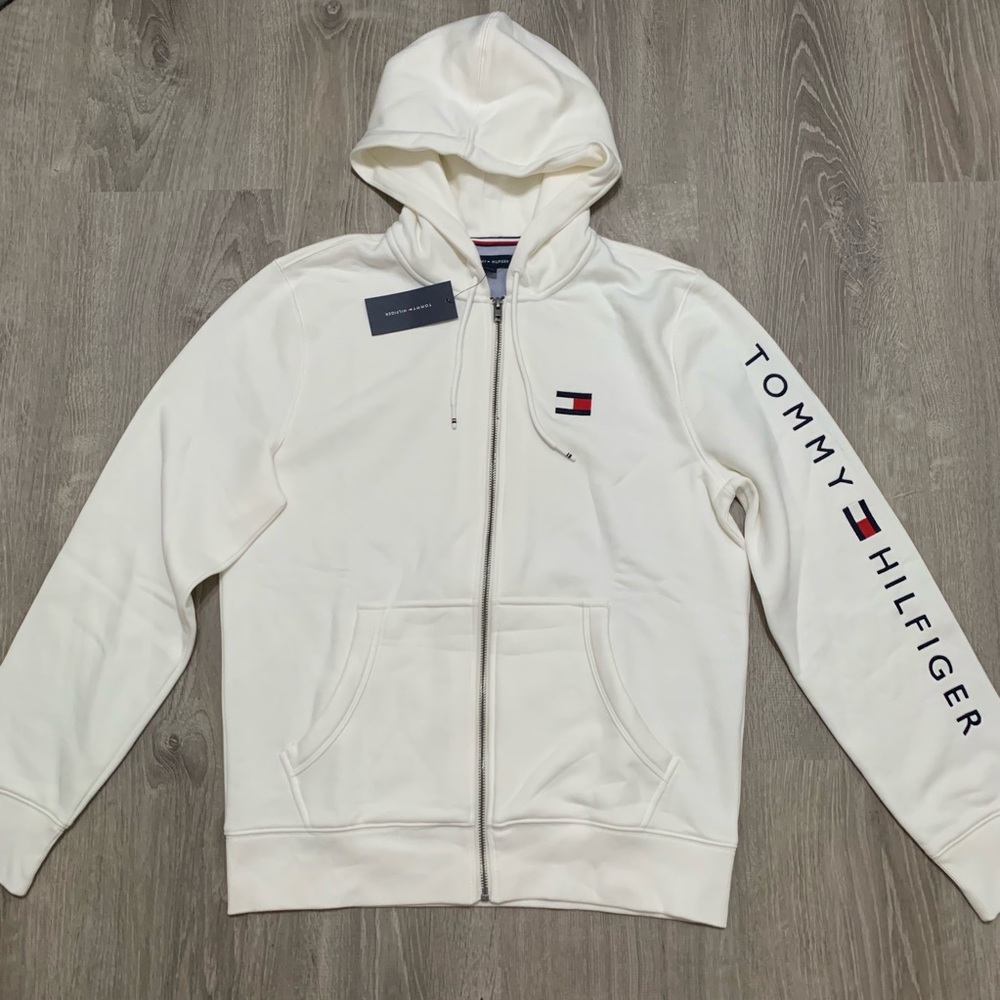 Tommy Hilfiger White Hoodie Jacket